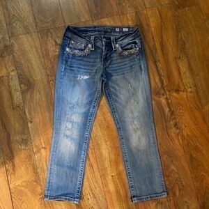 Beautiful Miss Me Signature Crop Jeans With 25" Inseam
